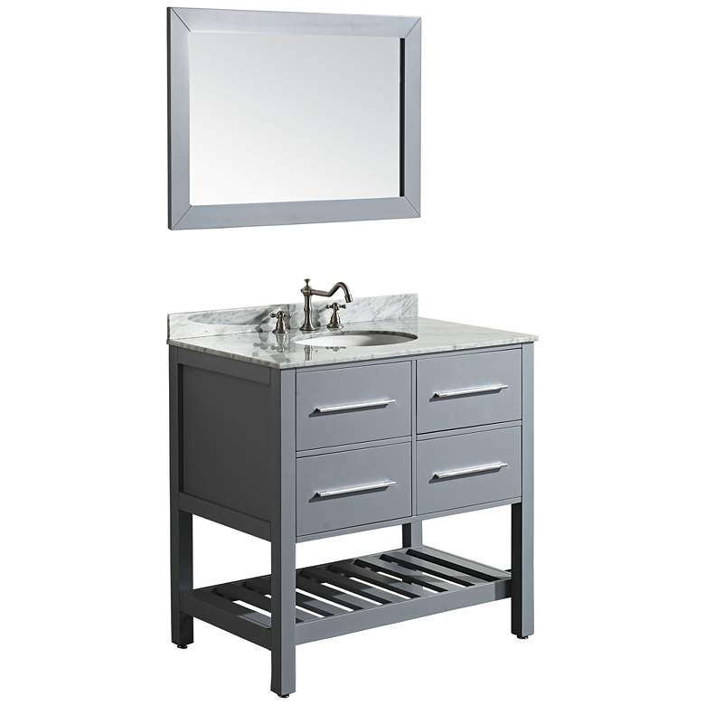 Image 1 Bosconi 36" Gray 2-Drawer Single Sink Vanity Set