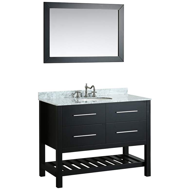 Image 1 Bosconi 43 inch Black 2-Drawer Single Sink Vanity Set