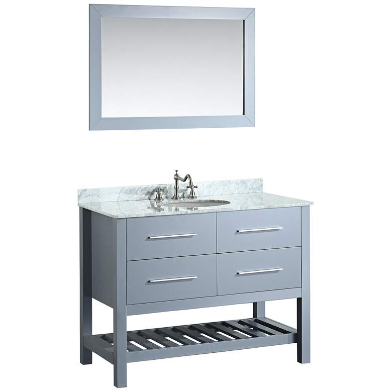 Image 1 Bosconi 43 inch Gray 2-Drawer Single Sink Vanity Set
