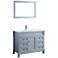 Bosconi 43" Gray 6-Drawer Extra-White Glass Vanity Set