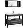 Bosconi 48" Wide Charcoal Gray Modern Vanity and Mirror Set