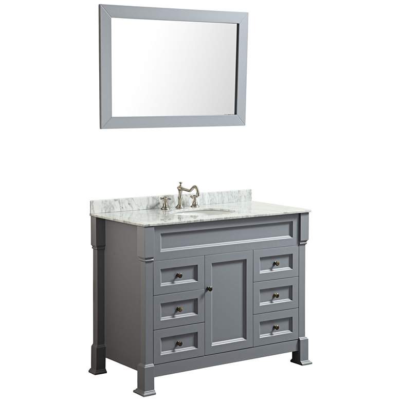 Image 1 Bosconi Slate Gray Marble 43 1/4 inch Single-Sink Vanity Set