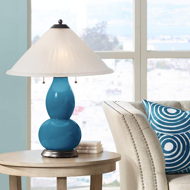 Image 1 Bosporus Fulton Table Lamp with Fluted Glass Shade