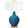 Bosporus Toby Brass Accents Table Lamp with Dimmer