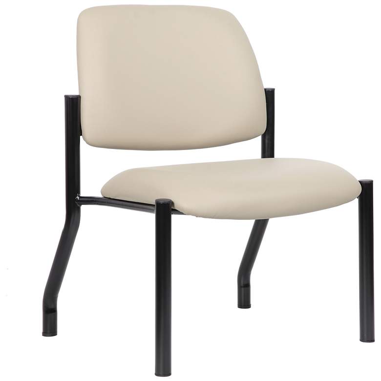 Image 1 Boss Beige Antimicrobial Vinyl Armless Guest Chair 400 Lb. Weight Capacity