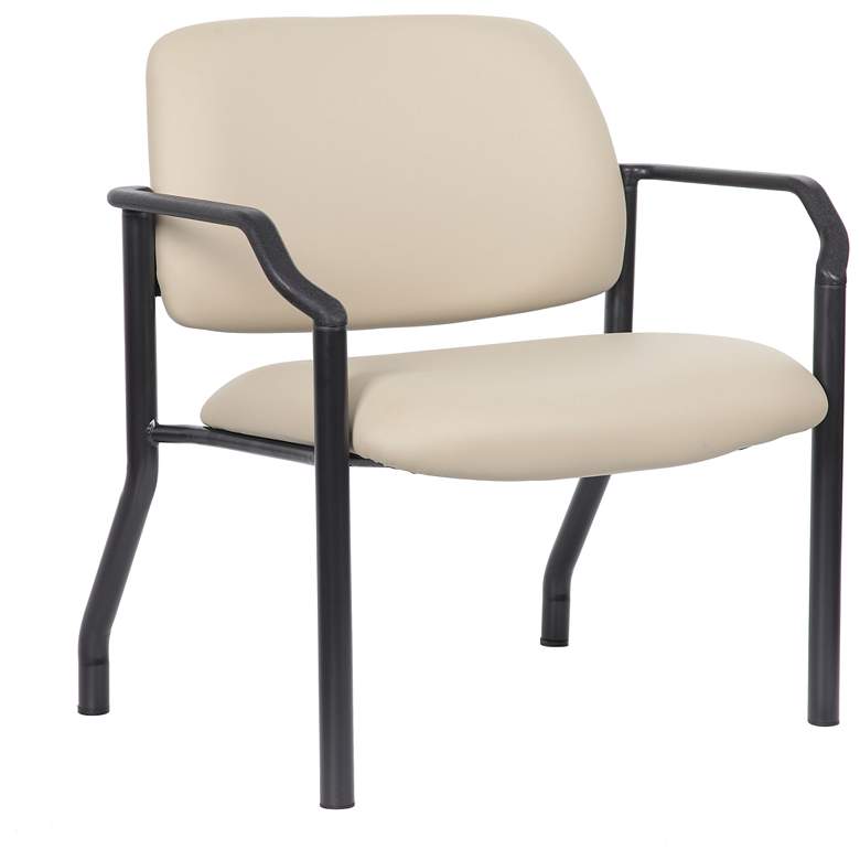 Image 1 Boss Beige Antimicrobial Vinyl Guest Chair 500 Lb. Weight Capacity