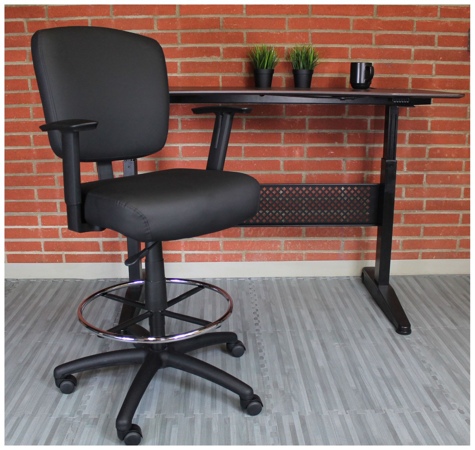 Image 2 Boss Black 300 lb Heavy Duty Office Stool more views