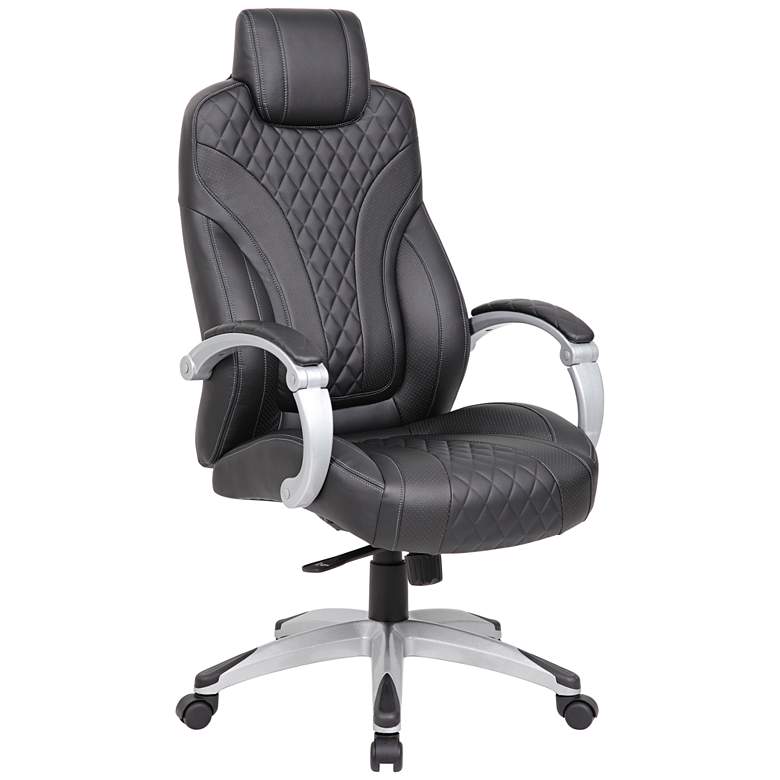 Image 1 Boss Black Adjustable Executive Hinged-Arm Office Chair