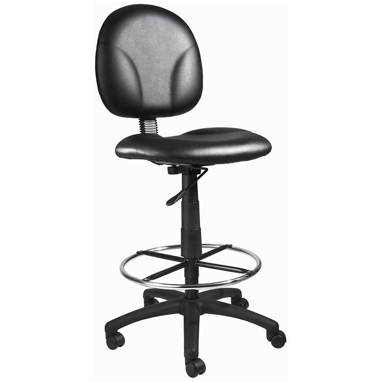 Image 1 Boss Black Antimicrobial Drafting Stool with Footring