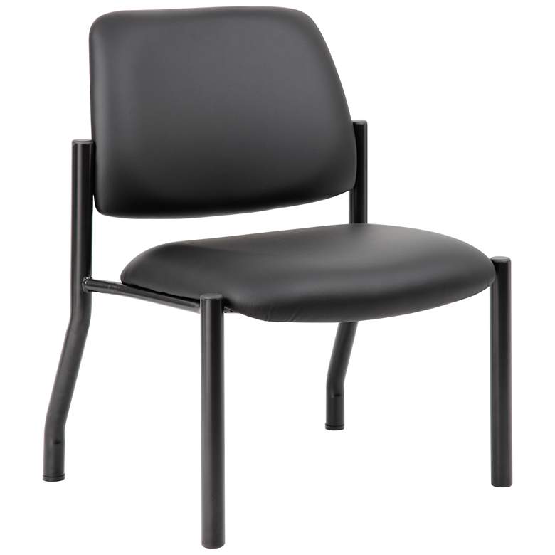 Image 1 Boss Black Antimicrobial Vinyl Armless Guest Chair 300 Lb. Weight Capacity