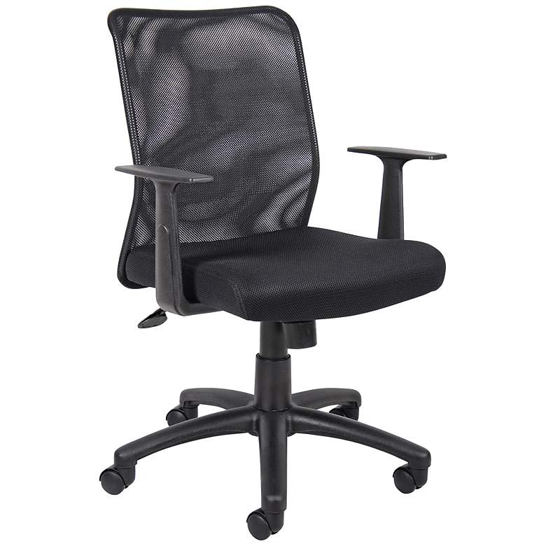 Image 1 Boss Black Budget Mesh Task Chair with T-Arms