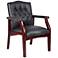 Boss Black Caressoft Traditional Mahogany Guest Chair