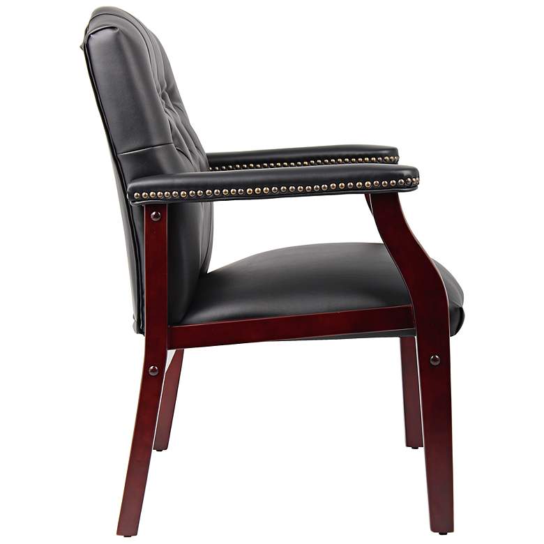 Image 6 Boss Black Caressoft Traditional Mahogany Guest Chair more views