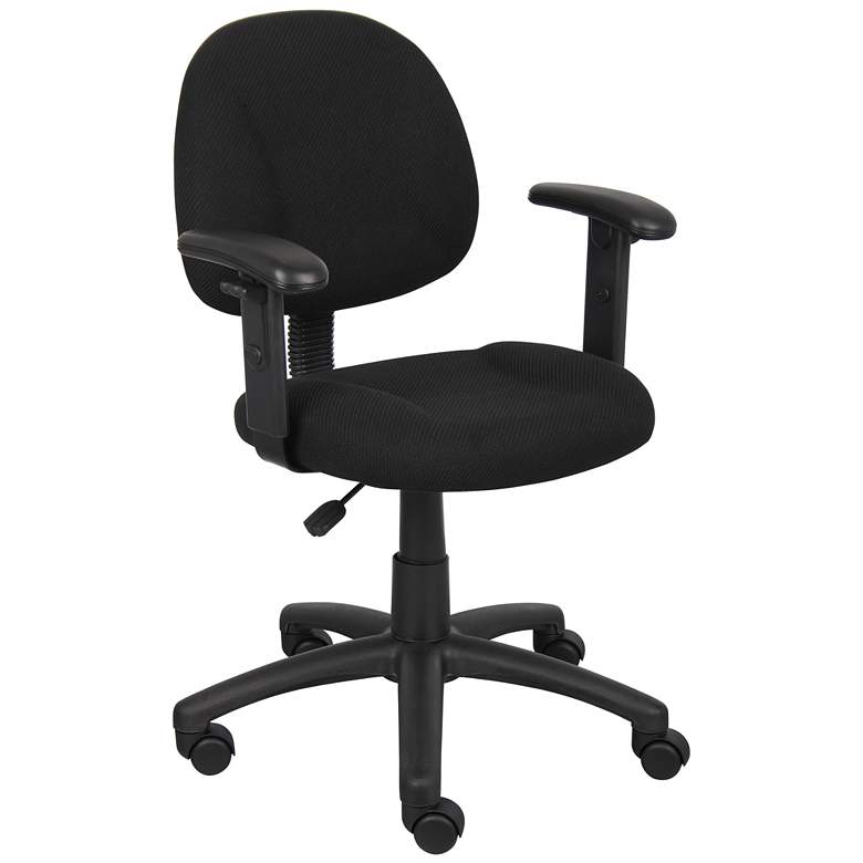Image 1 Boss Black Deluxe Posture Chair with Adjustable Arms