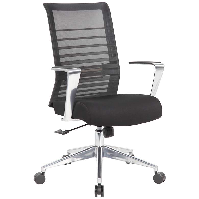 Image 1 Boss Black Horizontal Mesh Back Aluminum Arms/Base Task Chair