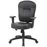 Boss Black Leather Mid-Back Swivel Adjustable Task Chair