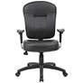 Thumbnail3 of Boss Black Leather Mid-Back Swivel Adjustable Task Chair more views