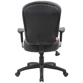 Image5 of Boss Black Leather Mid-Back Swivel Adjustable Task Chair more views