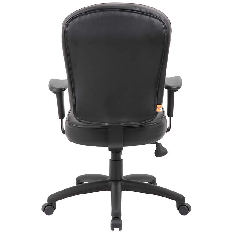 Image 5 Boss Black Leather Mid-Back Swivel Adjustable Task Chair more views