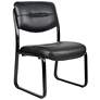 Boss Black Leather Sled Base Side Chair