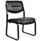 Boss Black Leather Sled Base Side Chair