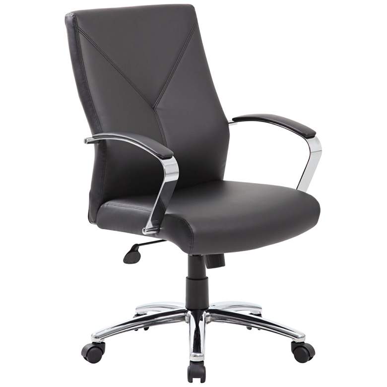Image 1 Boss Black LeatherPlus Adjustable Swivel Executive Chair
