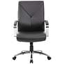 Boss Black LeatherPlus Adjustable Swivel Executive Chair