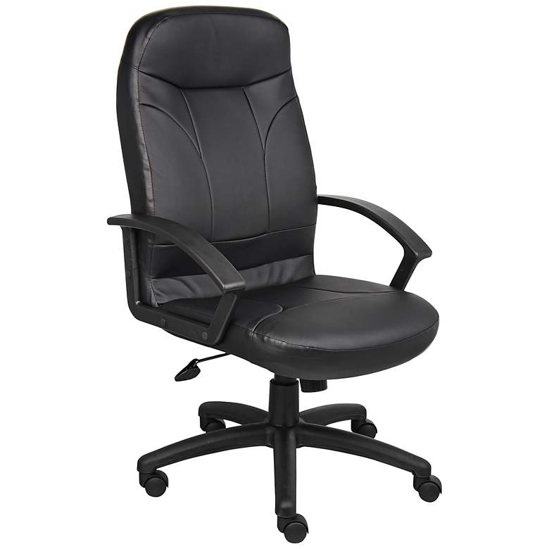 Image 1 Boss Black Leatherplus High-Back Office Chair