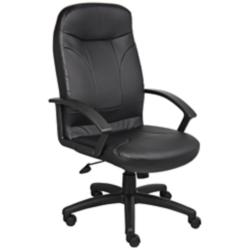 Boss Black Leatherplus High-Back Office Chair