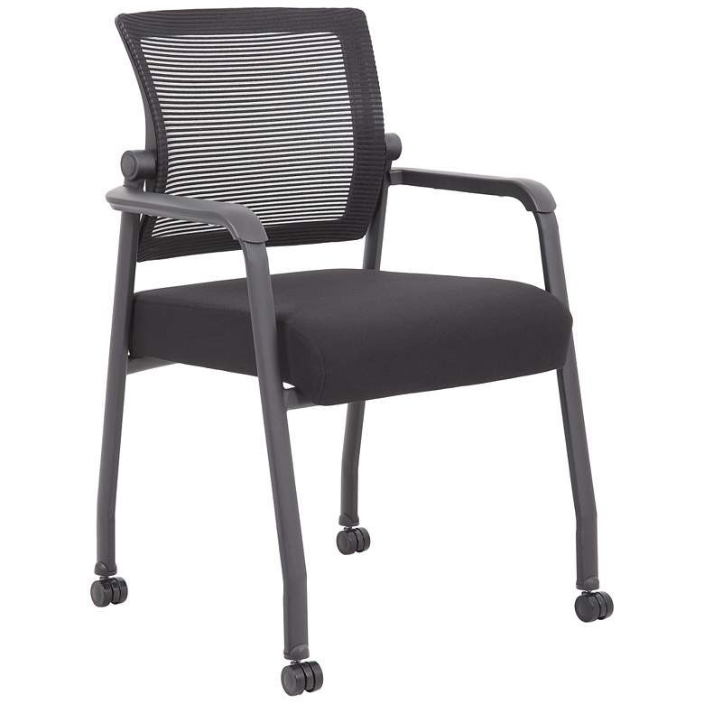 Image 1 Boss Black Mesh Guest Chair with Casters