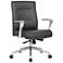 Boss Black Modern Conference Chair with Aluminum Arms and Base