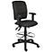 Boss Black Multi-Function Fabric Drafting Stool with Adjustable Arms