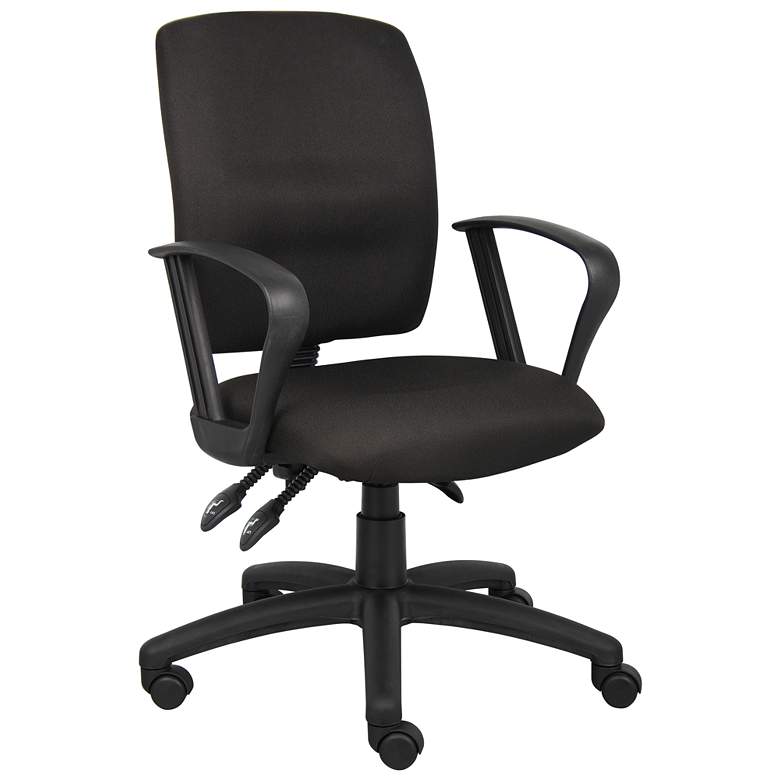Image 1 Boss Black Multi-Function Fabric Task Chair with Loop Arms