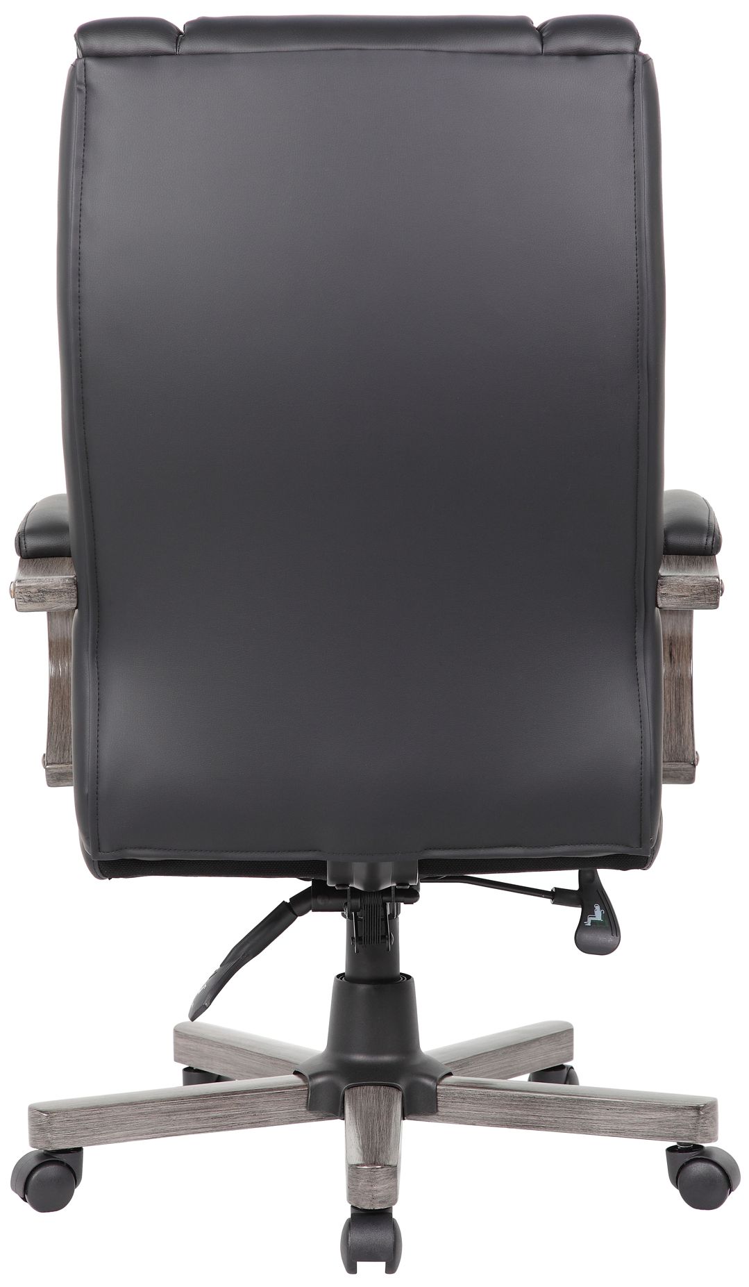 Image 3 Boss Black Vinyl Gray Wood Finish High Back Executive Chair more views