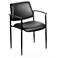 Boss Black Vinyl Square Back with Arms Diamond Stacking Chair