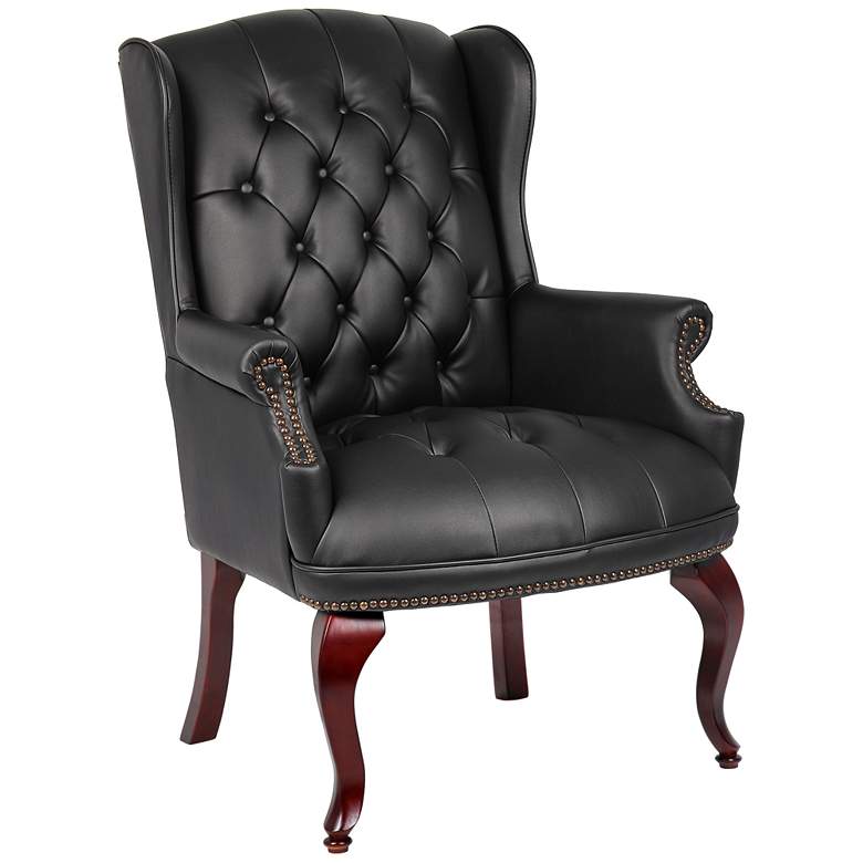 Image 1 Boss Black Wingback Traditional Guest Chair