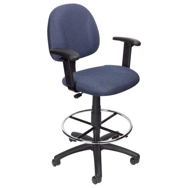 Image 1 Boss Blue Ergonomic Works Adjustable Drafting Chair with Loop Arms