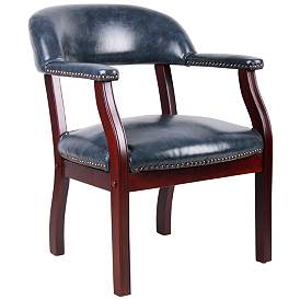 Image1 of Boss Blue Vinyl Captain's Guest Accent Chair
