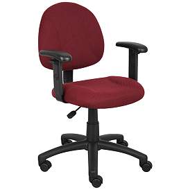 Image1 of Boss Burgundy Deluxe Posture Office Taks Chair with Adjustable Arms