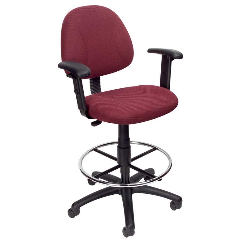 Image 1 Boss Burgundy Ergonomic Works Adjustable Drafting Chair