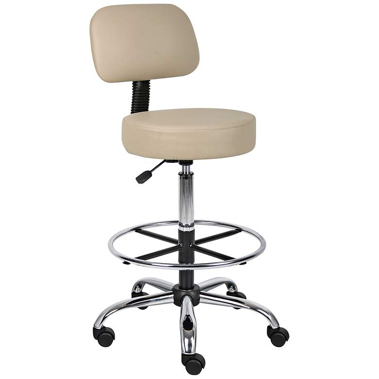 Image 1 Boss Caressoft Beige Medical/Drafting Stool with Footring