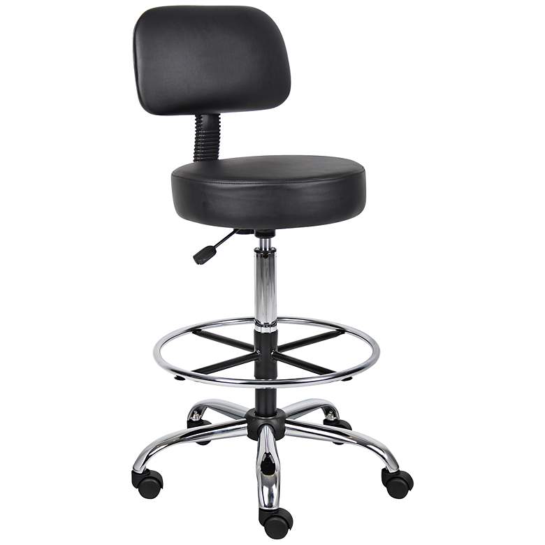 Image 1 Boss Caressoft Black Medical/Drafting Stool with Footring
