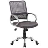 Boss Charcoal Gray Mesh Fabric Adjustable Desk Task Chair