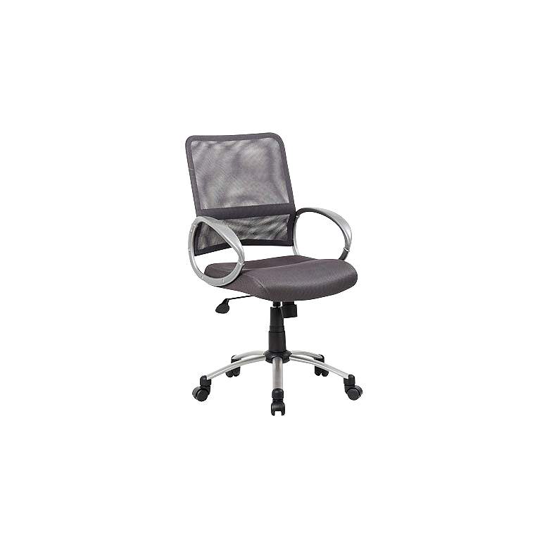 Boss Charcoal Gray Mesh Fabric Adjustable Desk Task Chair