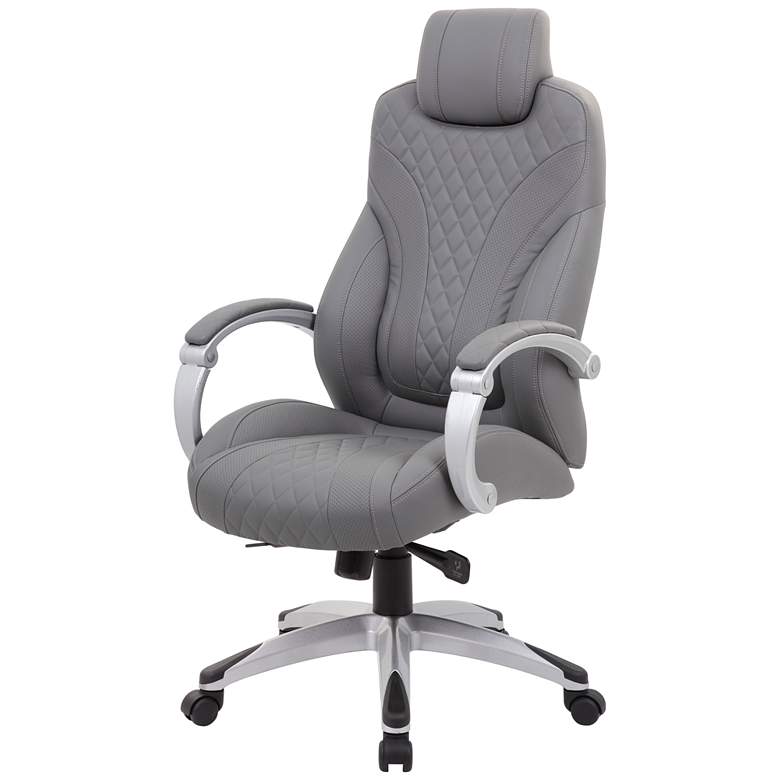 Image 3 Boss Gray Adjustable Executive Hinged-Arm Office Chair more views