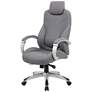 Boss Gray Adjustable Executive Hinged-Arm Office Chair