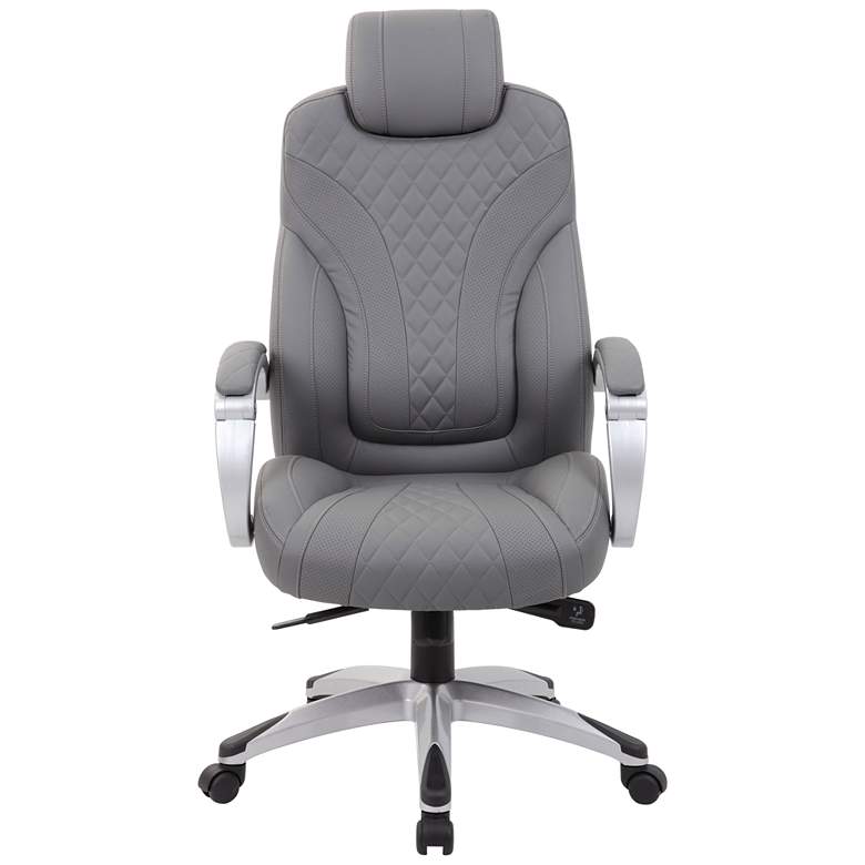 Image 4 Boss Gray Adjustable Executive Hinged-Arm Office Chair more views
