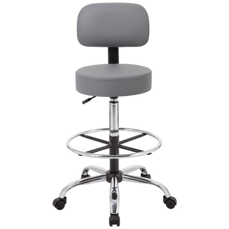 Image 2 Boss Gray Caressoft Footring Swivel Medical/Drafting Stool more views