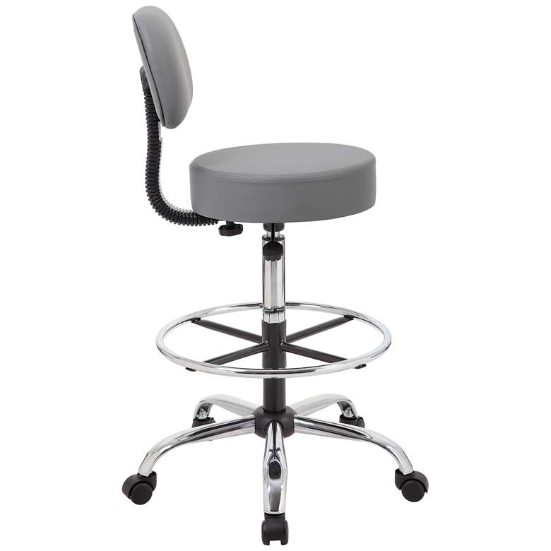 Image 3 Boss Gray Caressoft Footring Swivel Medical/Drafting Stool more views