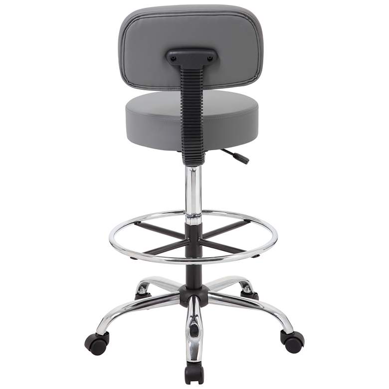 Image 4 Boss Gray Caressoft Footring Swivel Medical/Drafting Stool more views